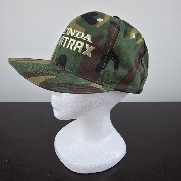 Vintage Honda Camo Fourtrax  Promo Camouflage Snapback Hat‎ 1990s Quad Nice - Picture 2 of 9